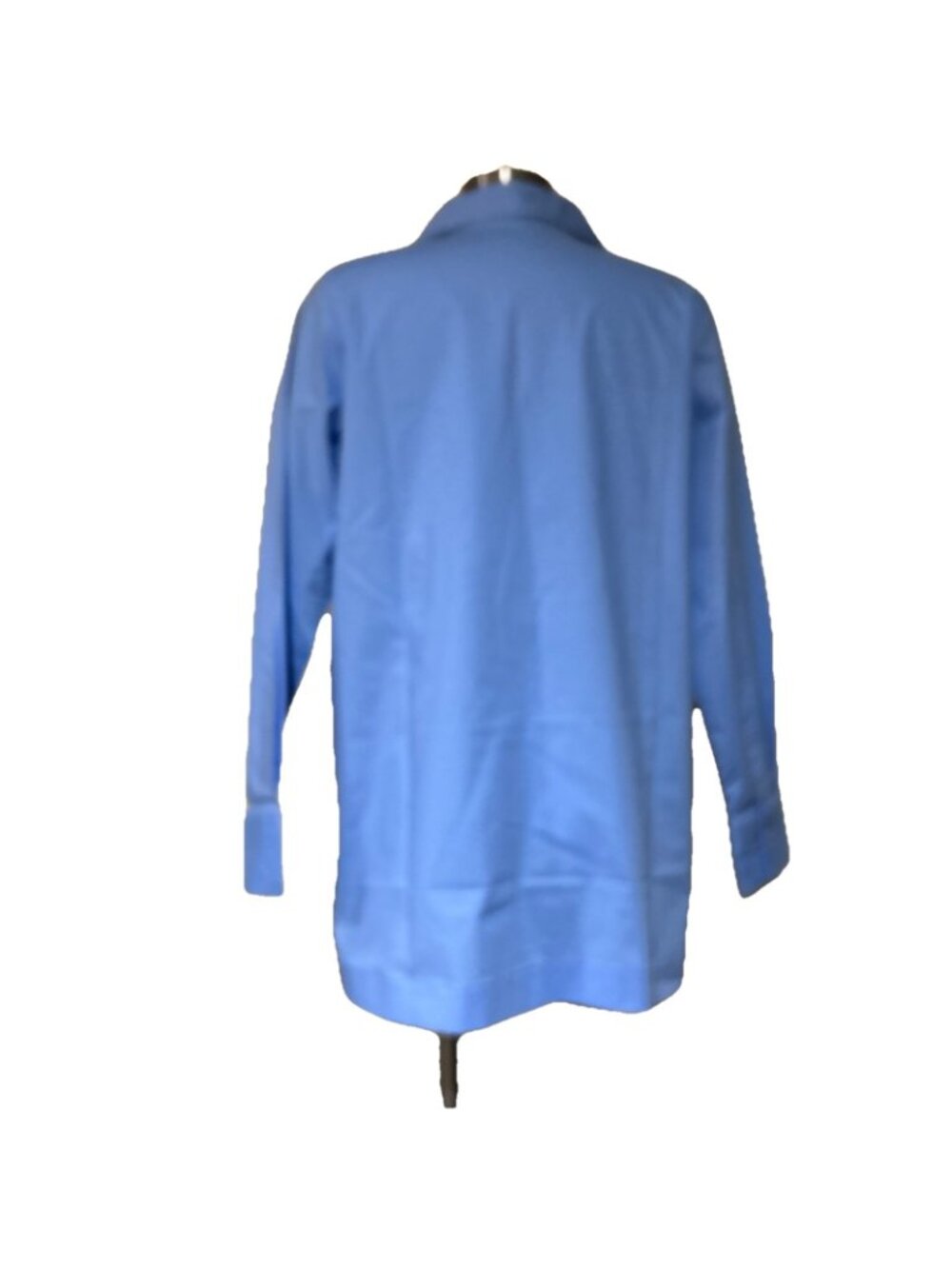 Martha Stewart Lillian Shirt Lot Stretch Poplin Collared Tunic Blue Tan XS - Picture 6 of 13